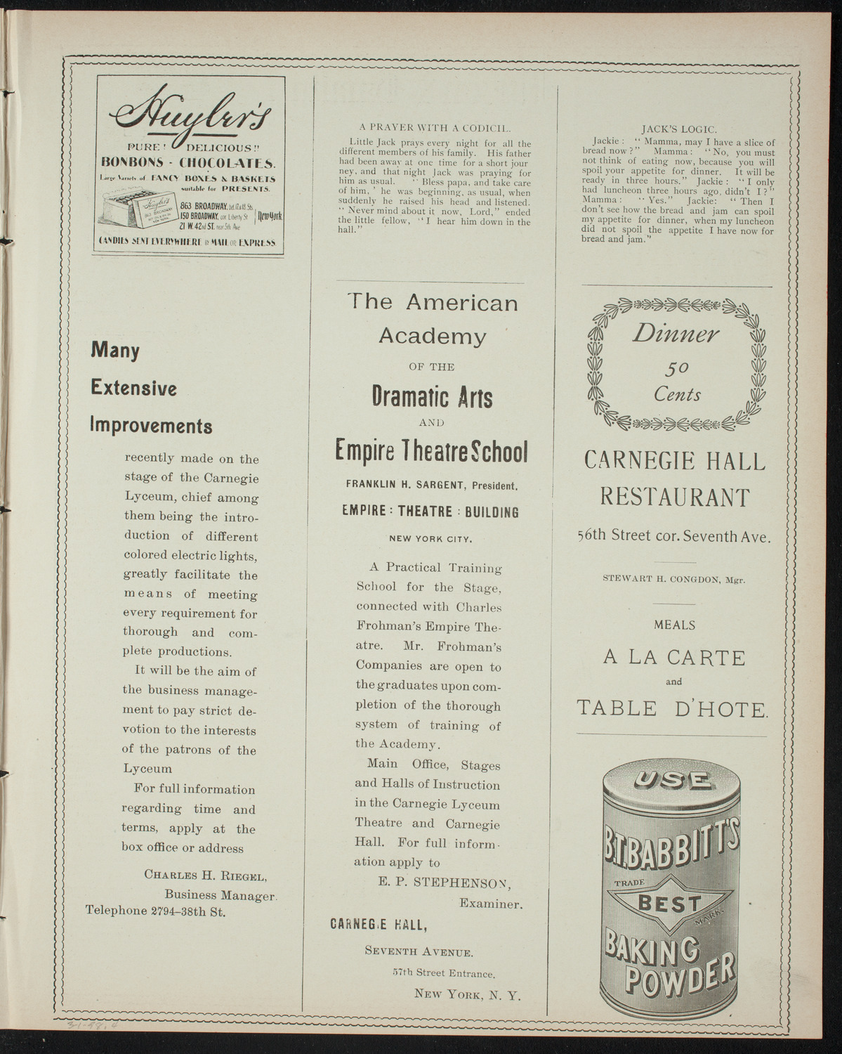 Comparative Literature Society Evening Conference, March 1, 1898, program page 7