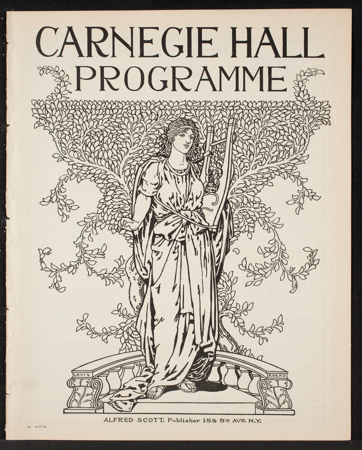 New York Symphony Orchestra, December 6, 1903, program page 1