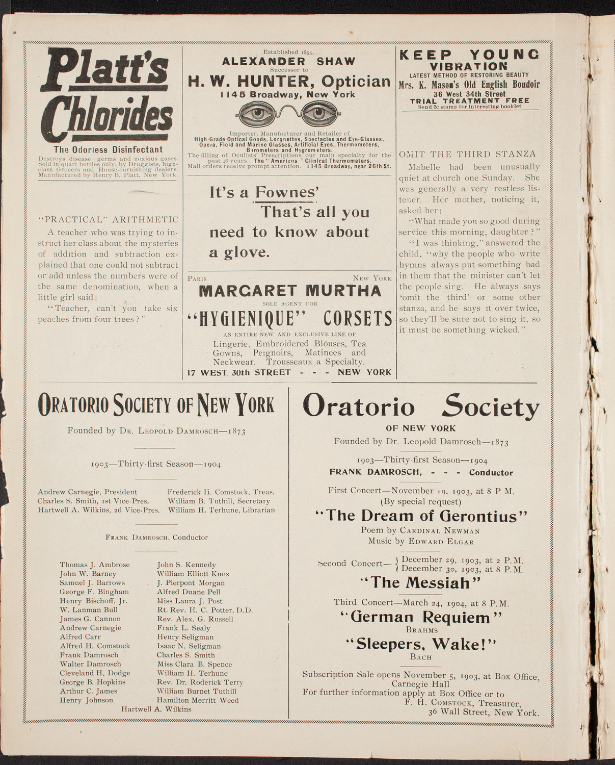 Metropolitan Street Railway Association Vaudeville Program, October 3, 1903, program page 2