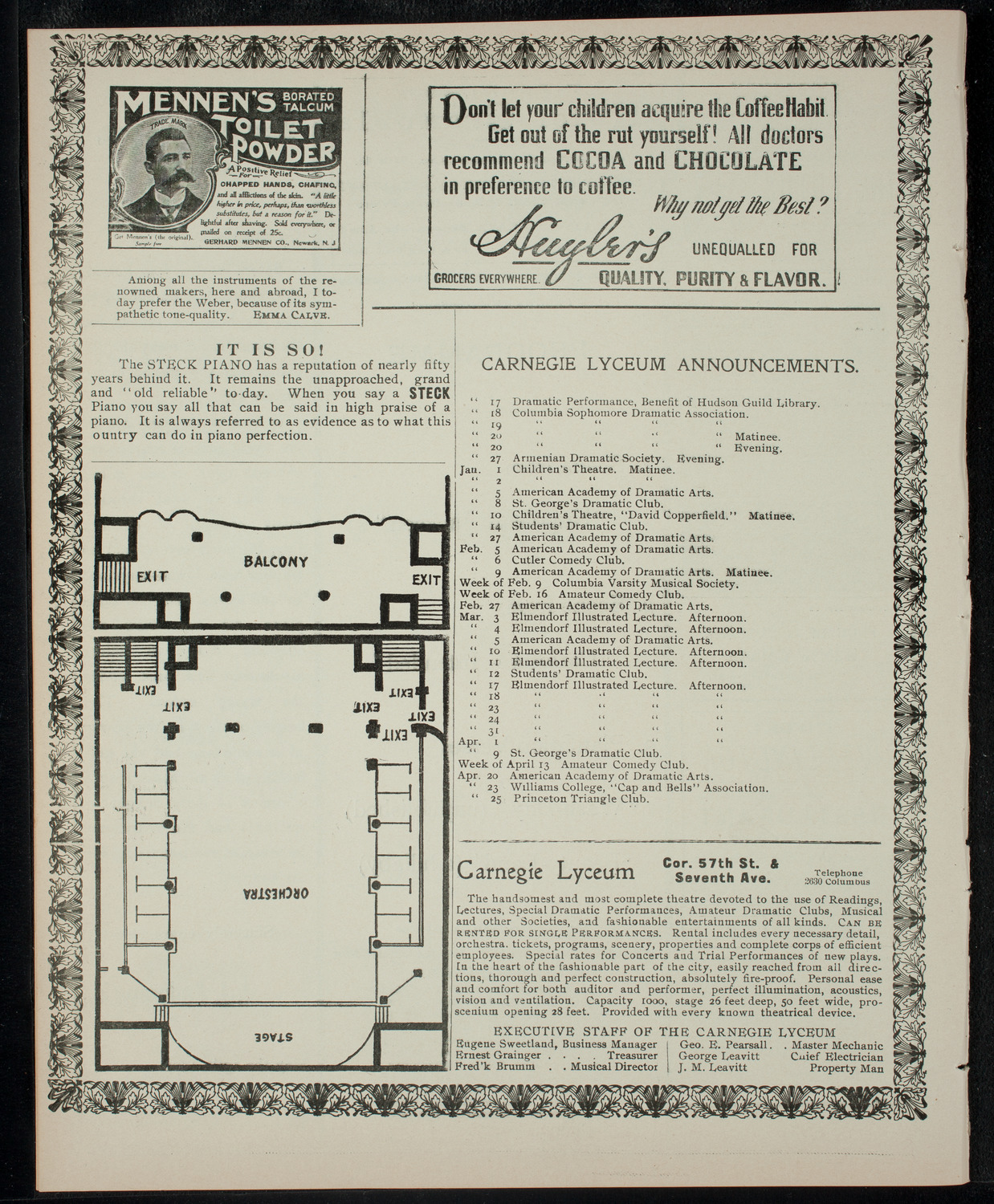 Benefit: Jacob A. Riis Neighborhood Settlement, December 16, 1902, program page 4