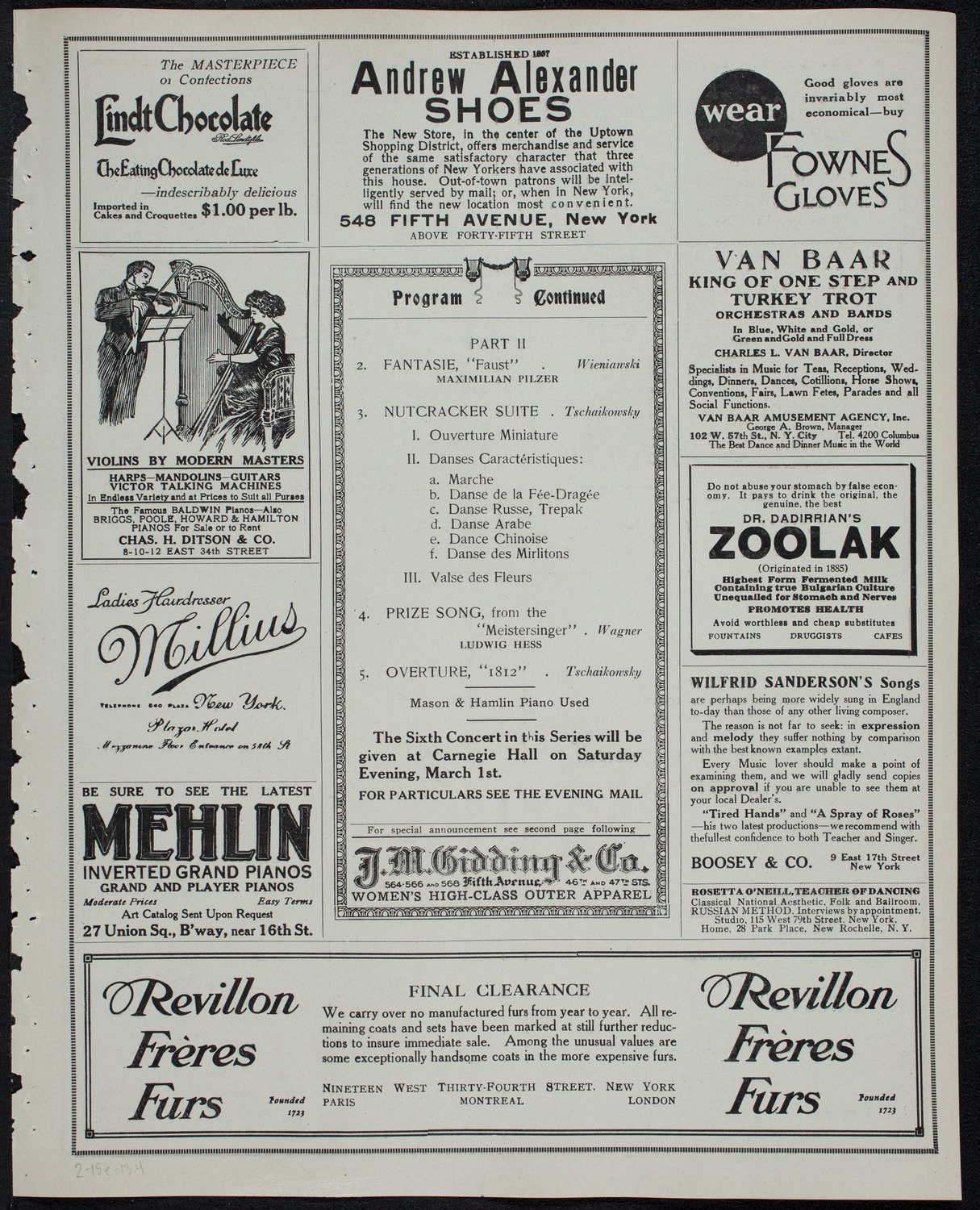 Russian Symphony Society of New York, February 15, 1913, program page 7