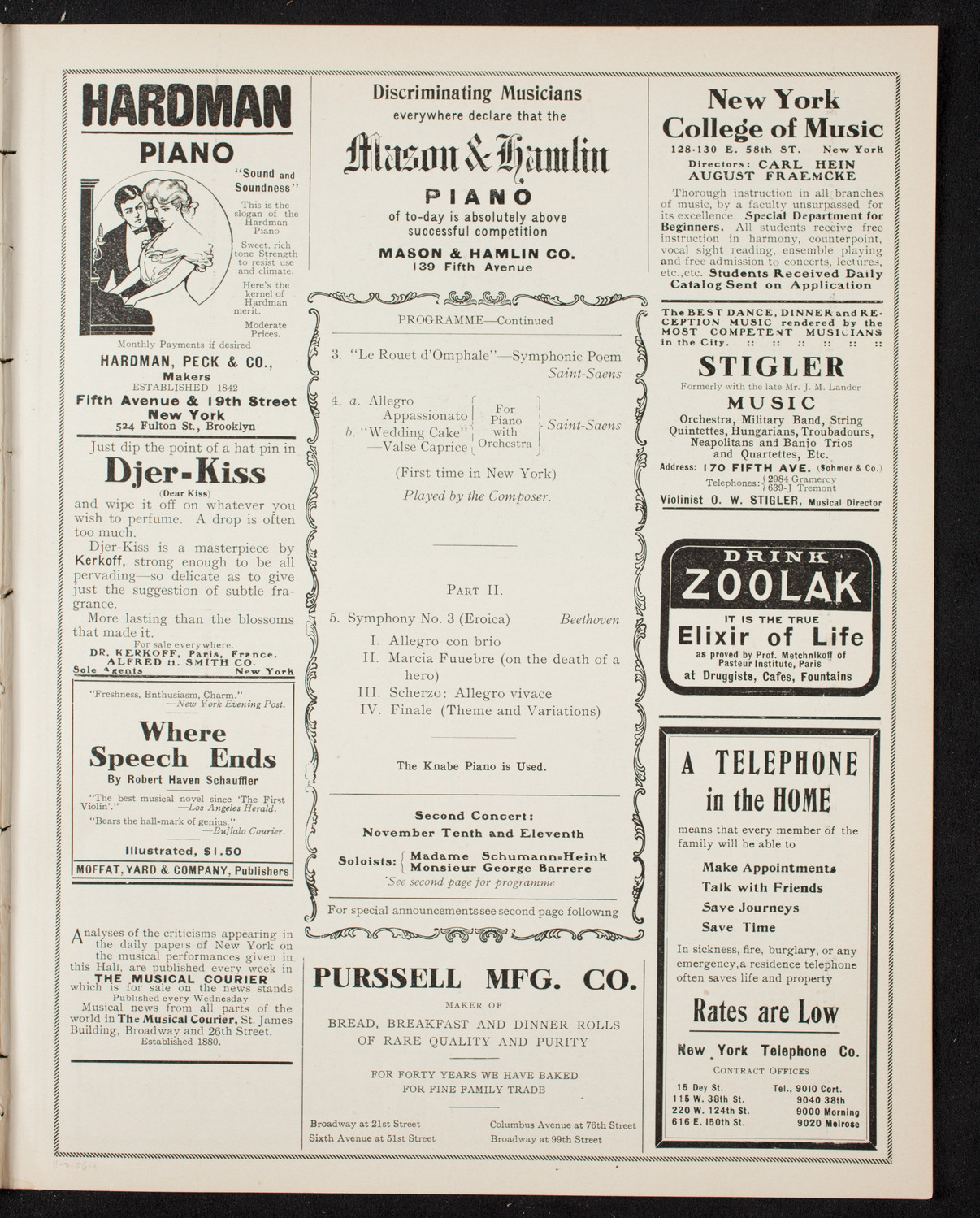 New York Symphony Orchestra, November 3, 1906, program page 7