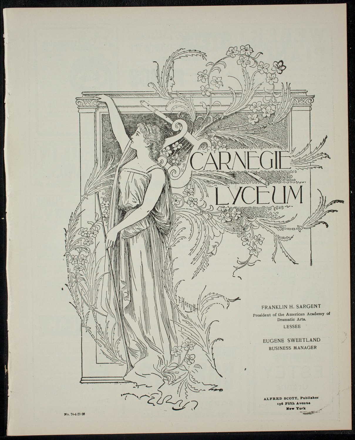 American Academy of the Dramatic Arts Private Dress Rehearsal, April 23, 1902, program page 1