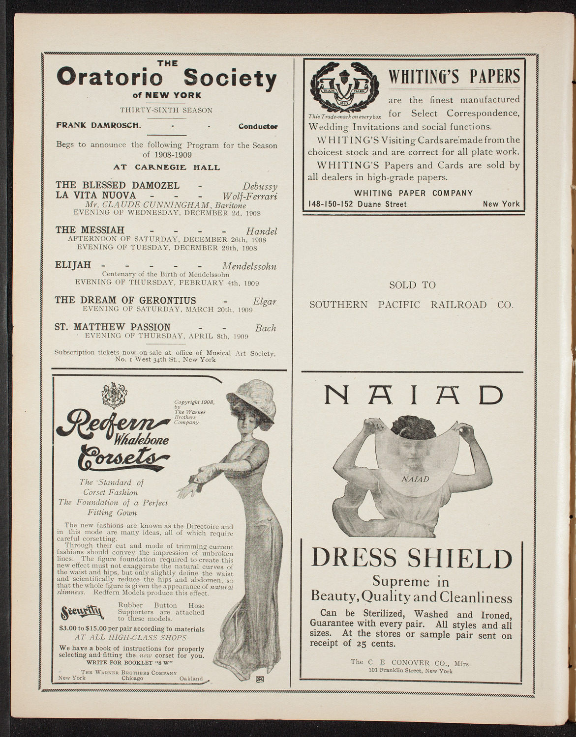 People's Symphony Concert, November 6, 1908, program page 2