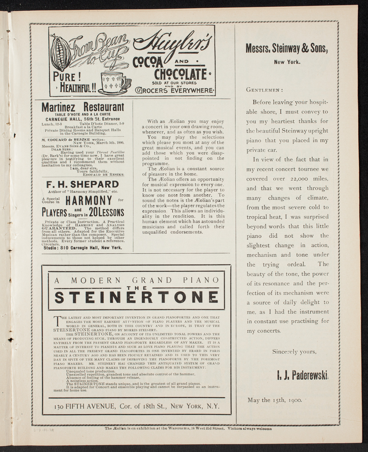 Meeting: YMCA - Mass Meeting for Men, March 3, 1901, program page 5