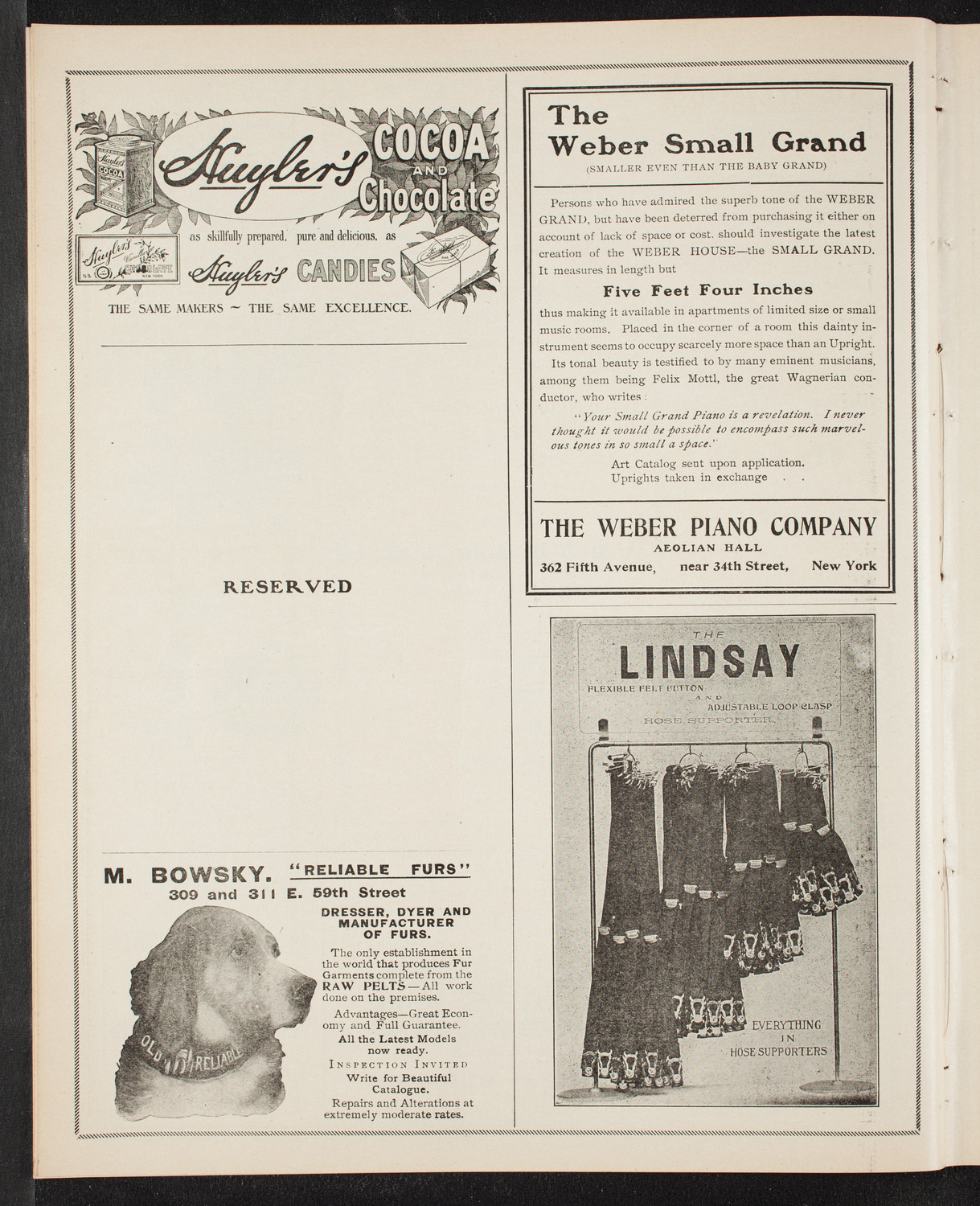 New York College of Music Faculty Concert, October 29, 1905, program page 6