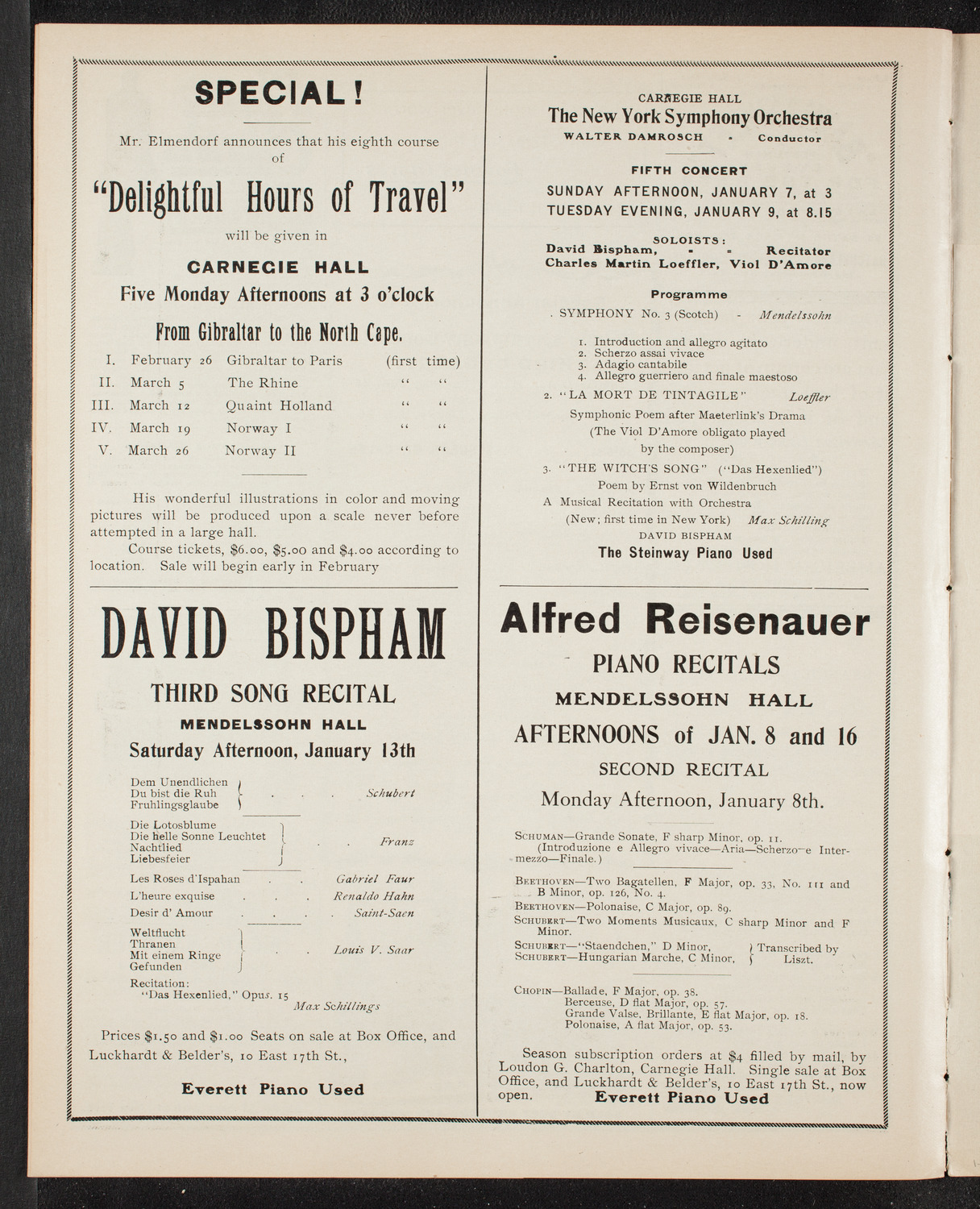 New York Philharmonic, January 5, 1906, program page 10