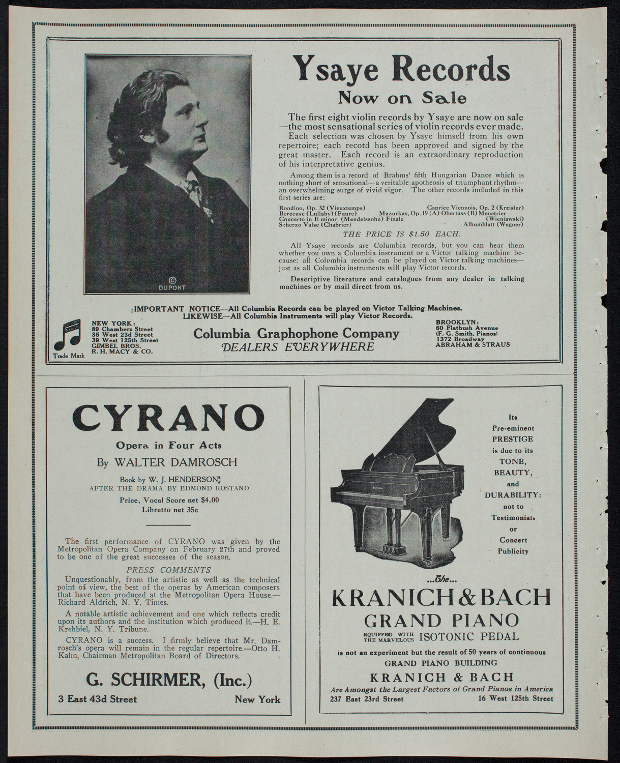 New York Philharmonic, March 13, 1913, program page 6