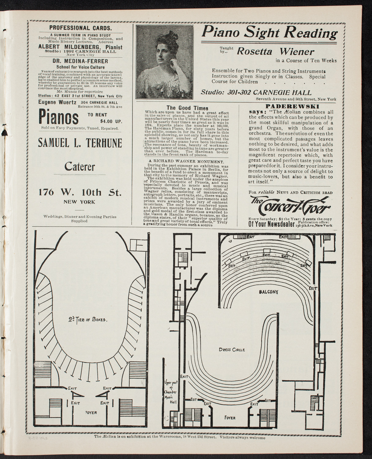 Benefit: St. Andrew's One Cent Coffee Stands, April 27, 1901, program page 3