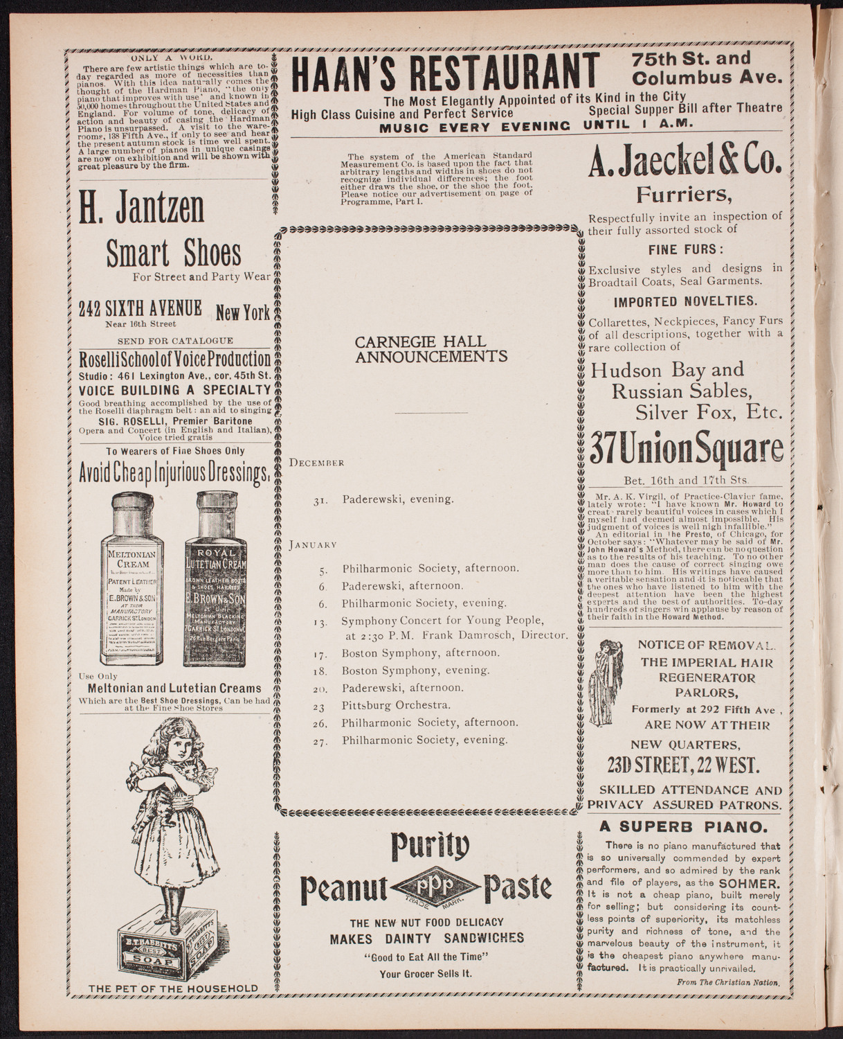 Oratorio Society of New York, December 30, 1899, program page 2