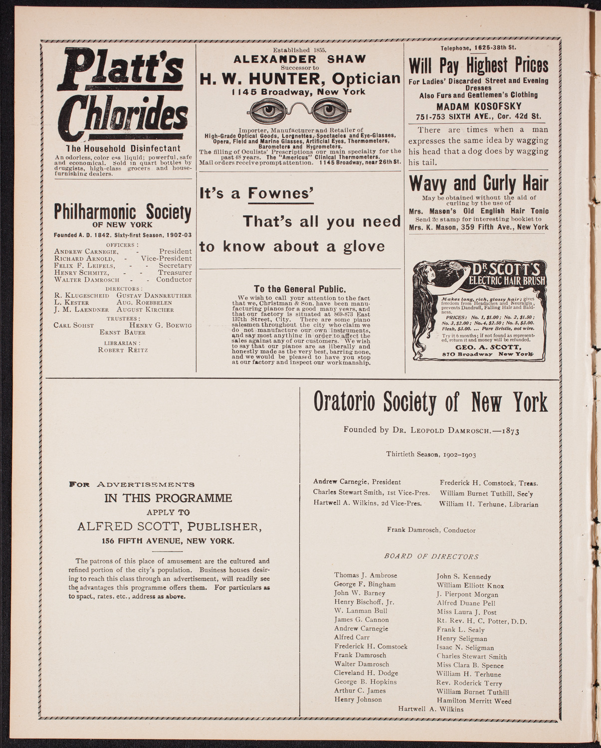 New York Philharmonic, December 19, 1902, program page 2