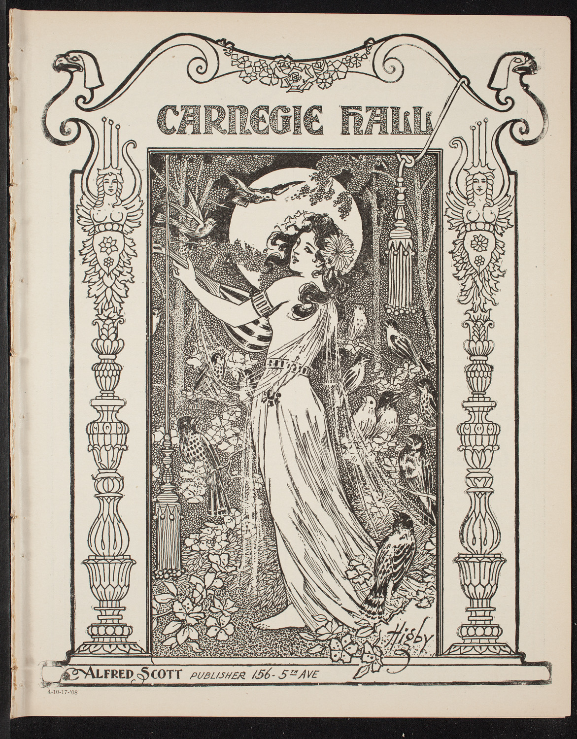 Adela Verne, Piano, October 17, 1908, program page 1