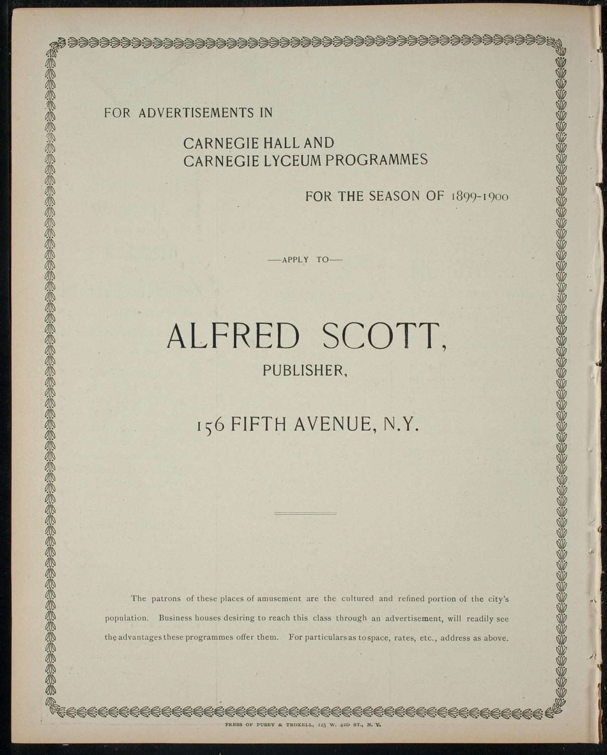 Armenian Dramatic Company of New York, May 27, 1899, program page 8