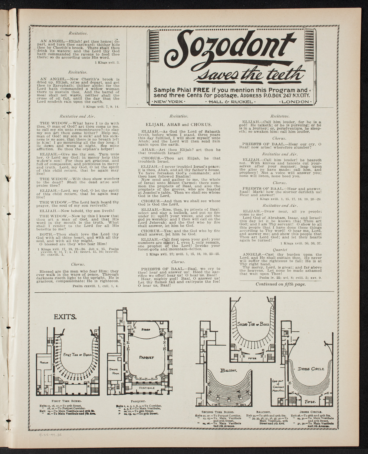 People's Choral Union, April 22, 1899, program page 3