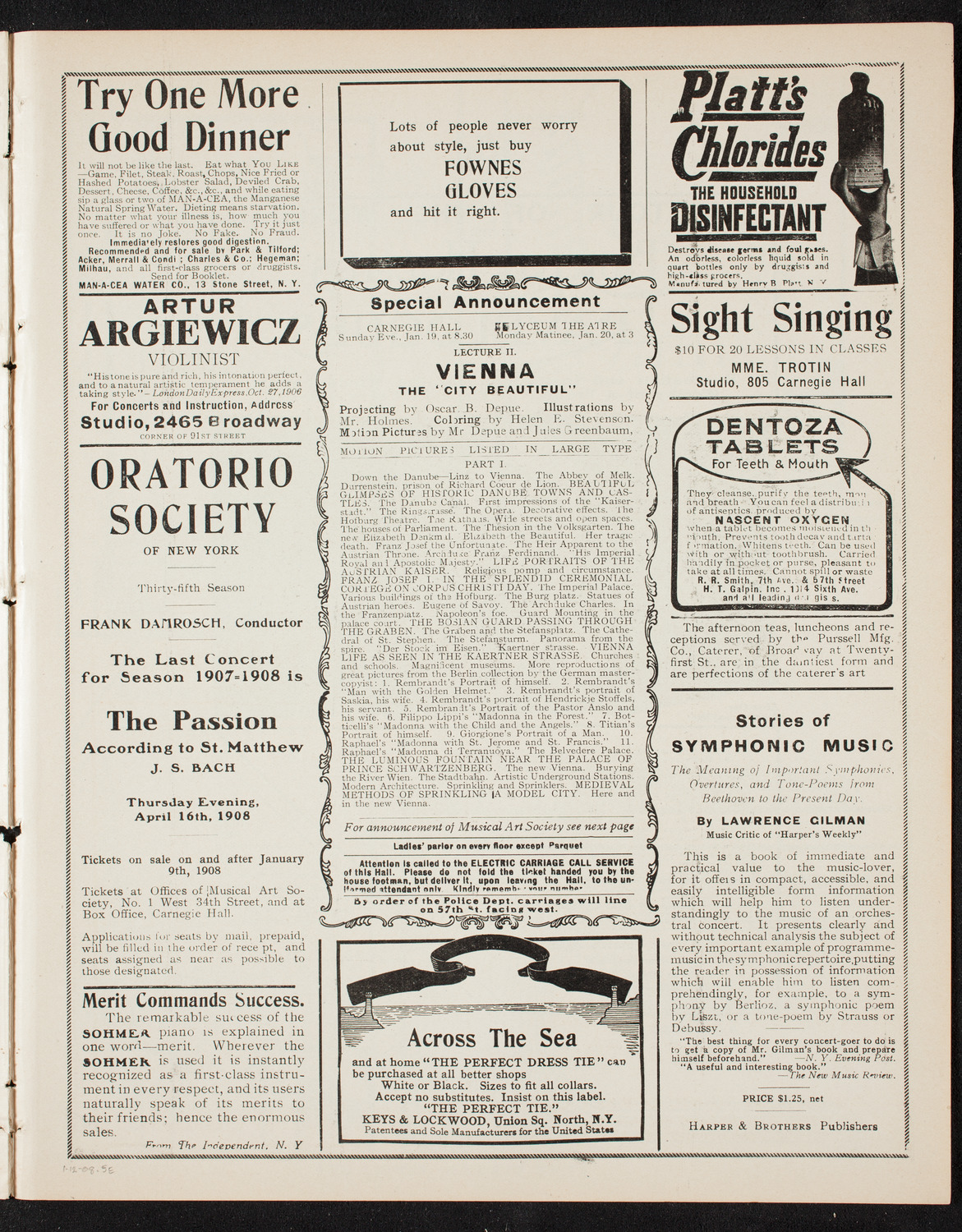 Burton Holmes Travelogue: Imperial Berlin, January 12, 1908, program page 9