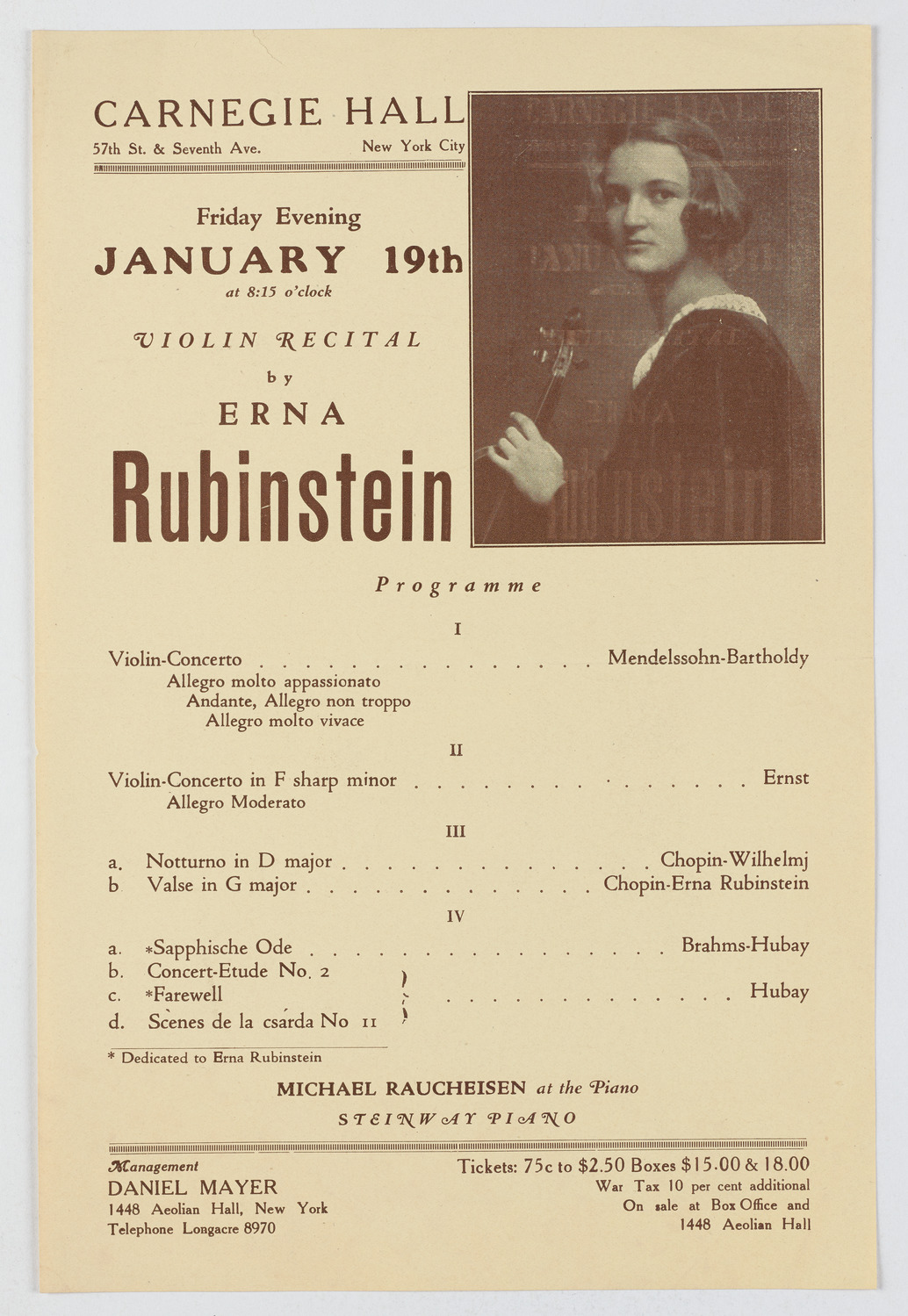 Erna Rubinstein, January 19, 1923