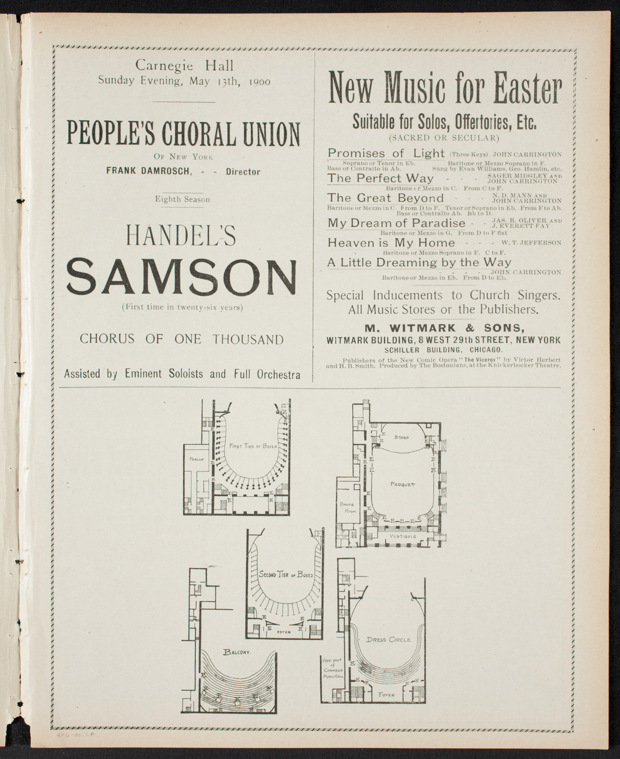 Mount Olivet Baptist Church 22nd Anniversary Service, May 6, 1900, program page 3