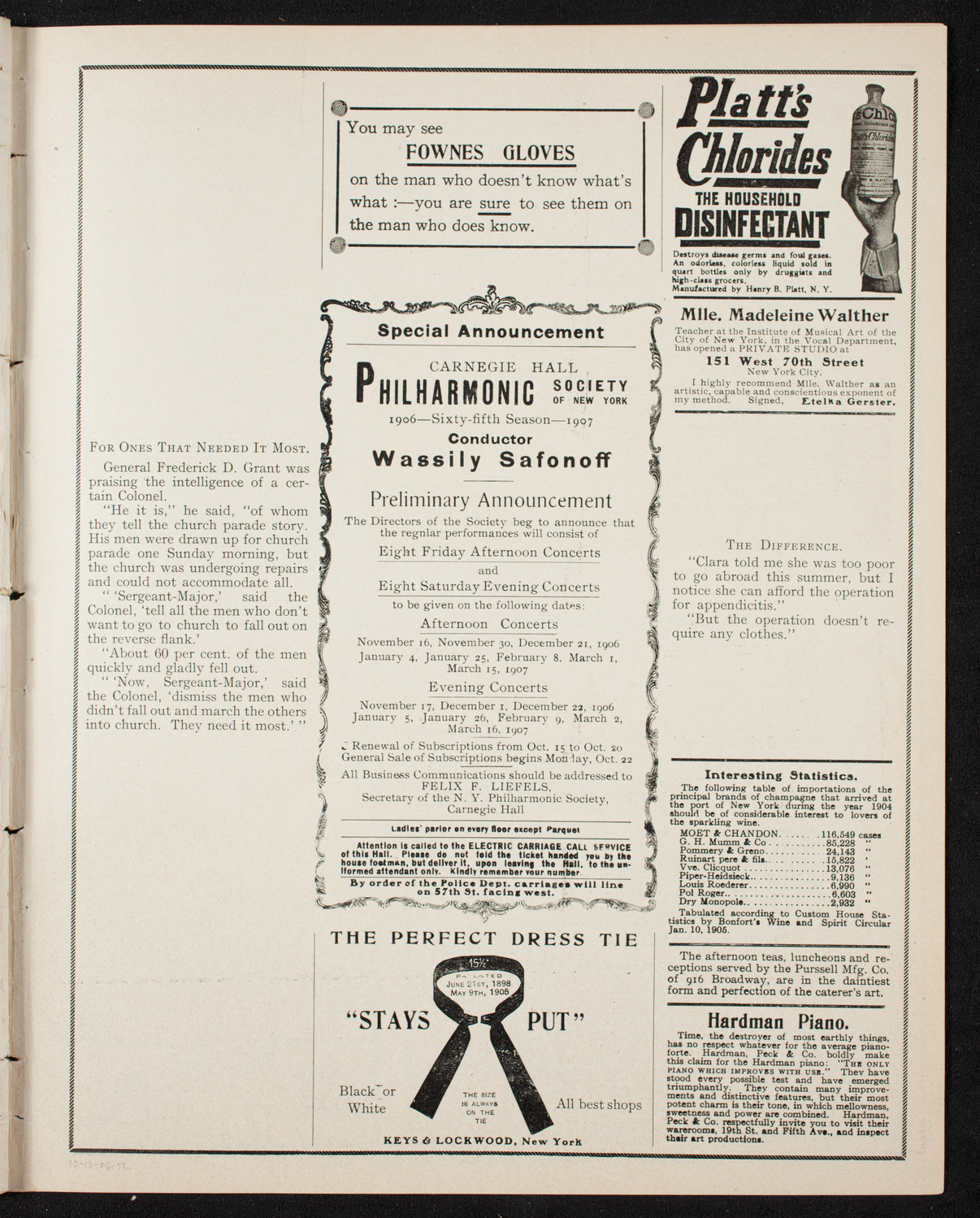 Yvette Guilbert and Albert Chevalier, October 13, 1906, program page 9