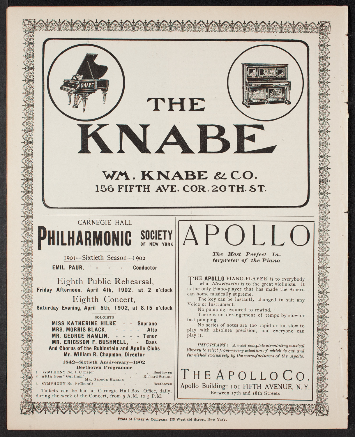 Jan Kubelik, Violin, with Maria Victoria Torrilhon, Piano, March 21, 1902, program page 10