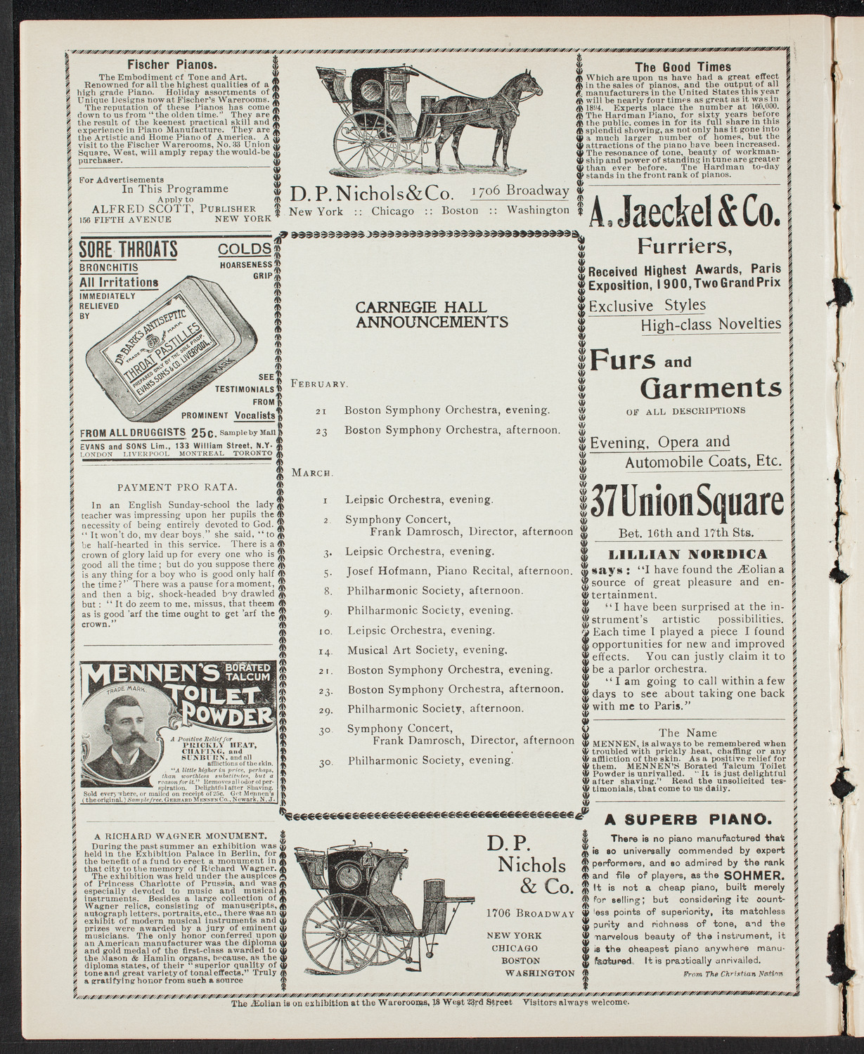 New York Banks' Glee Club, February 19, 1901, program page 2