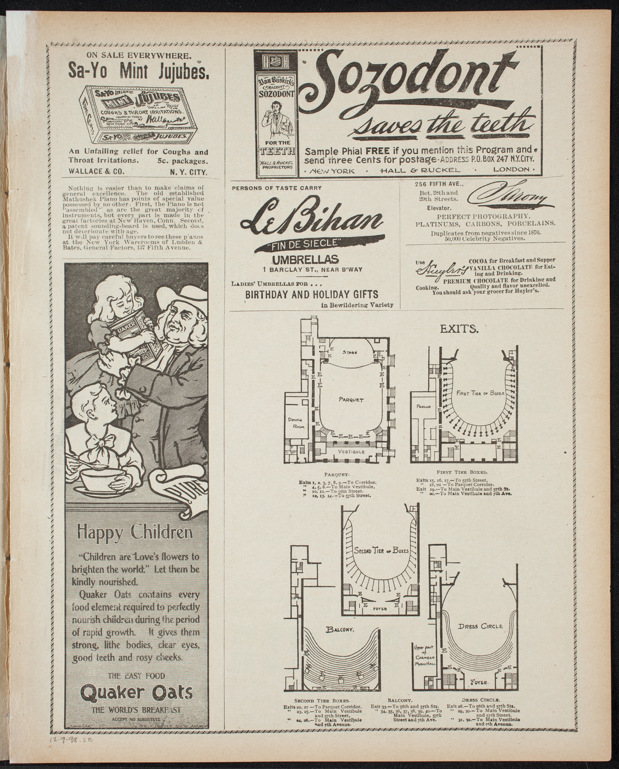 New York Banks' Glee Club, December 9, 1898, program page 3