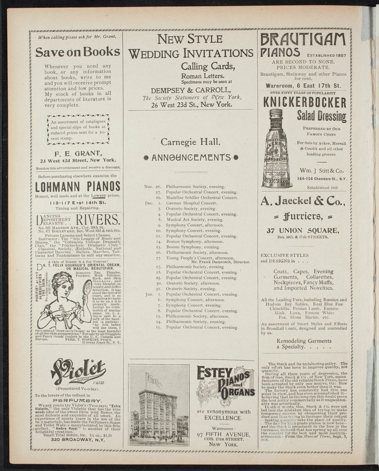 Symphony Concert for Young People, November 26, 1898, program page 2