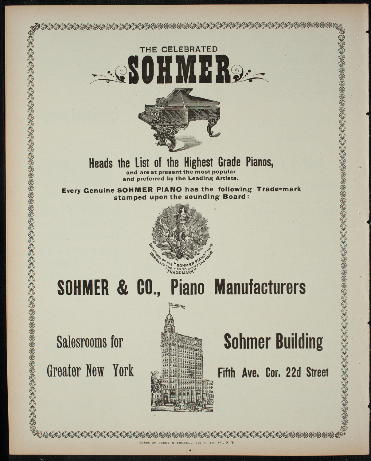 Lecture on Wild Animals of Wyoming, April 4, 1899, program page 8