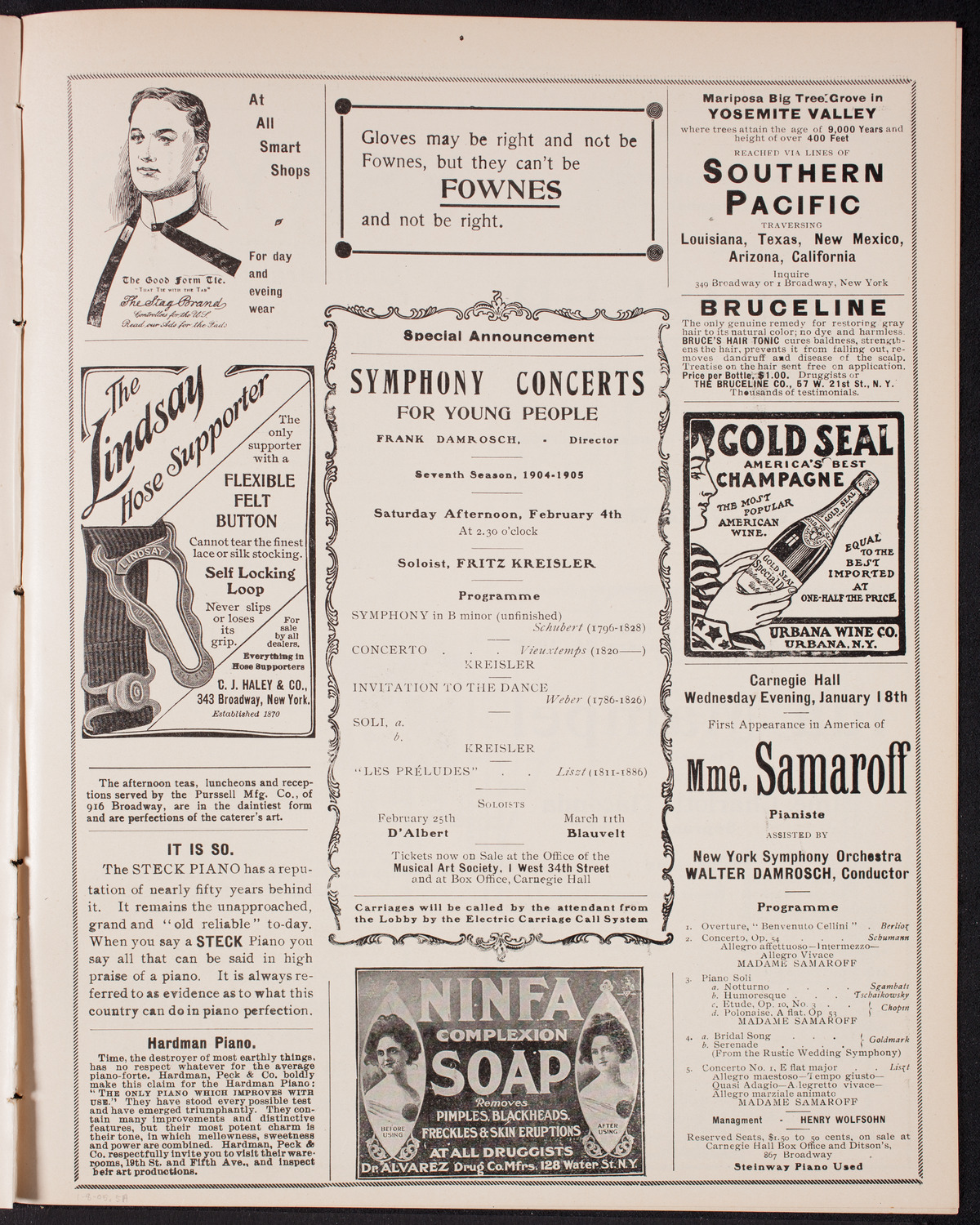 New York Symphony Orchestra, January 8, 1905, program page 9