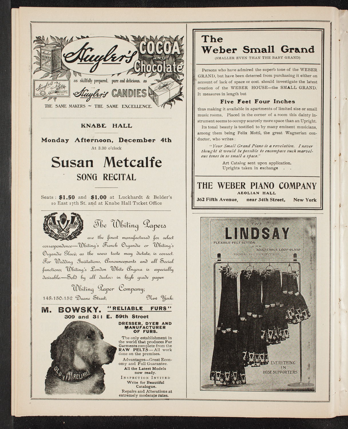 Benefit: German Hospital and Dispensary, December 3, 1905, program page 6