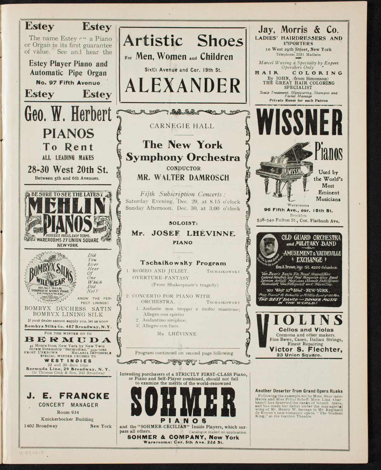 New York Symphony Orchestra, December 29, 1906, program page 5