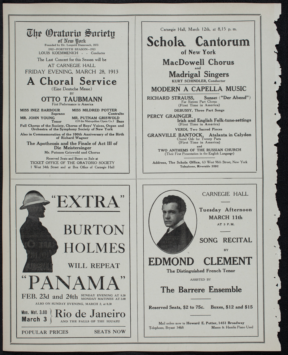 Boston Symphony Orchestra, February 20, 1913, program page 10