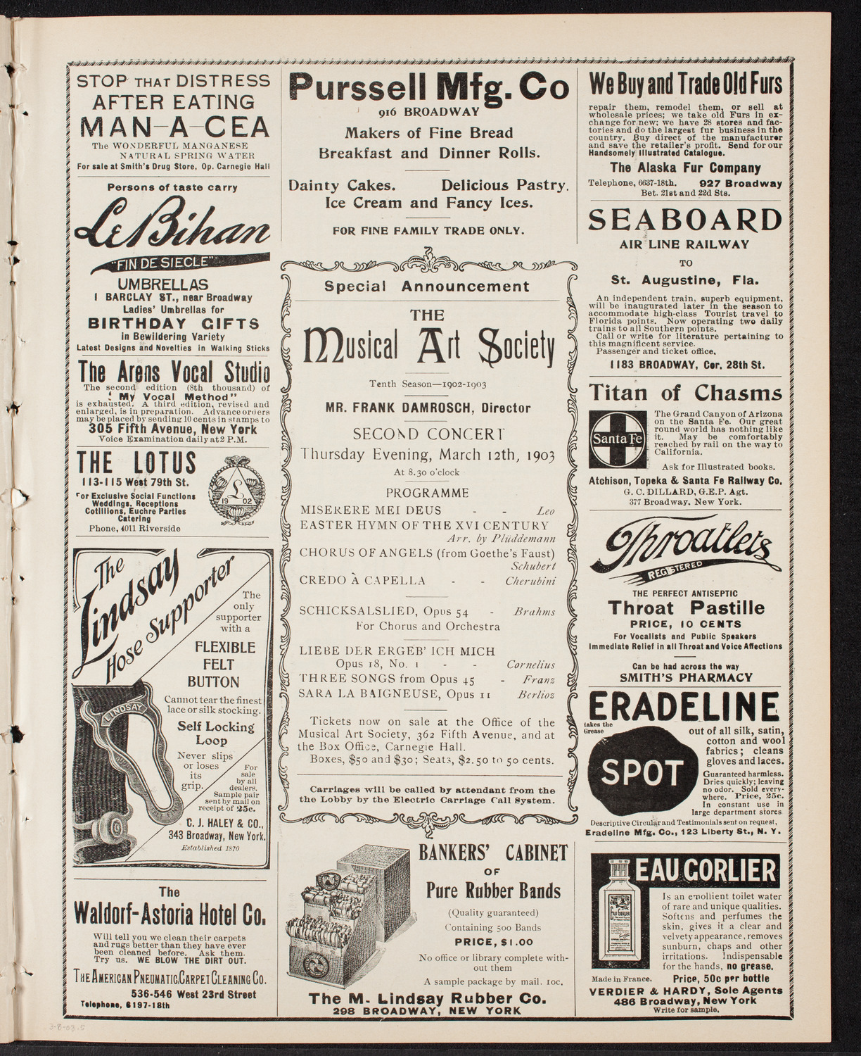 David Bispham Sunday Concert, March 8, 1903, program page 9