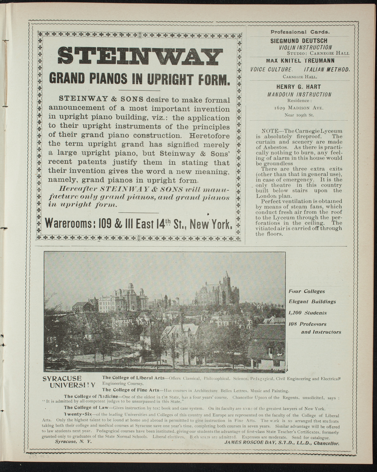 Harlem Wheelmen Minstrel Performance, March 12, 1898, program page 5