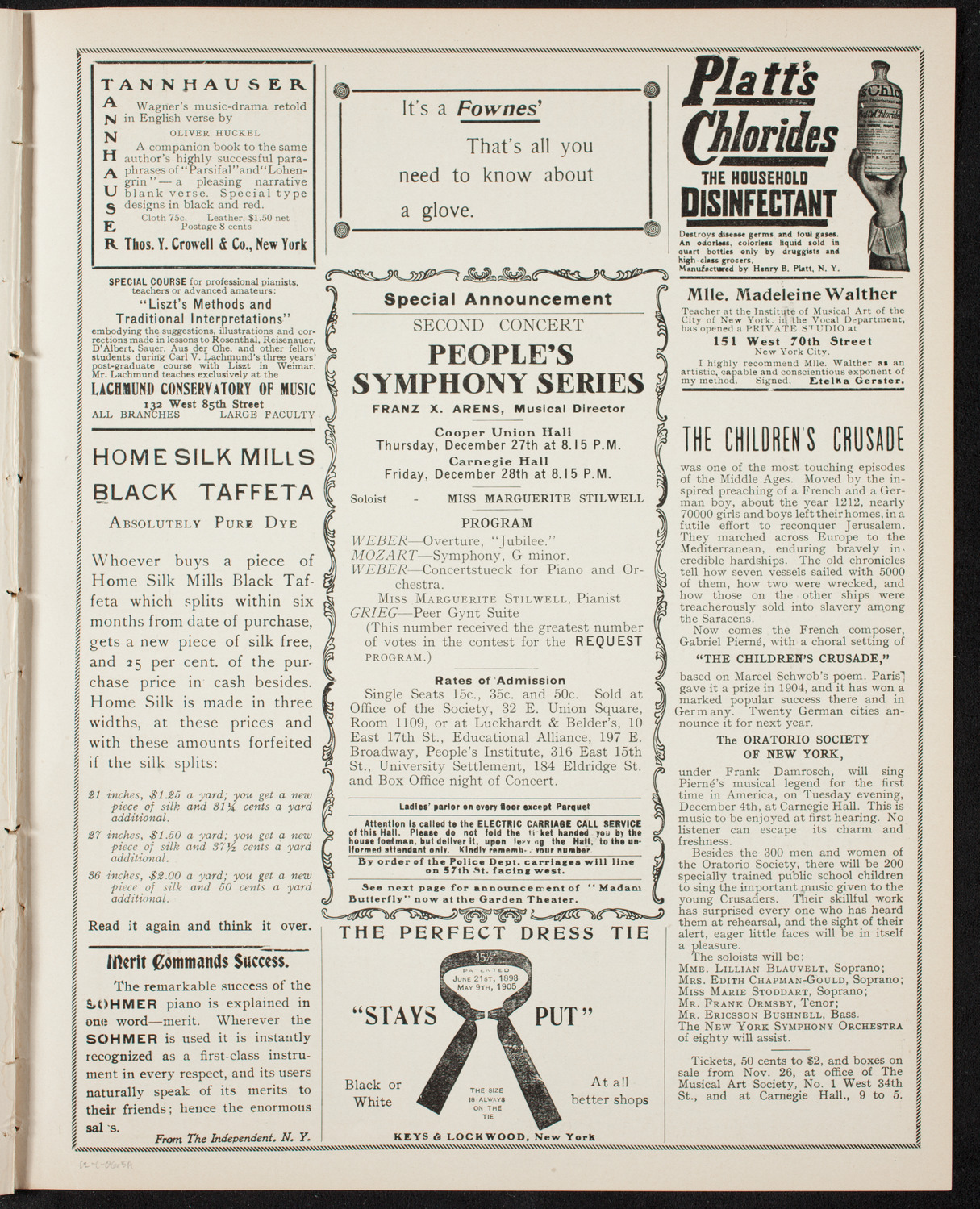 Symphony Concert for Young People, December 1, 1906, program page 9