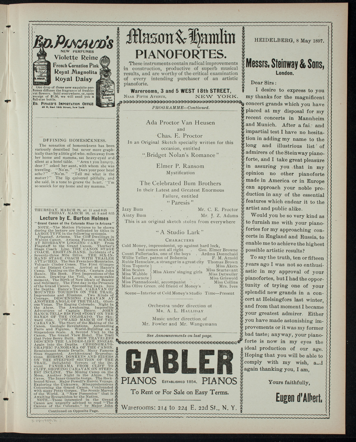 First Annual Vaudeville of the Salmagundi Club, March 28, 1900, program page 3