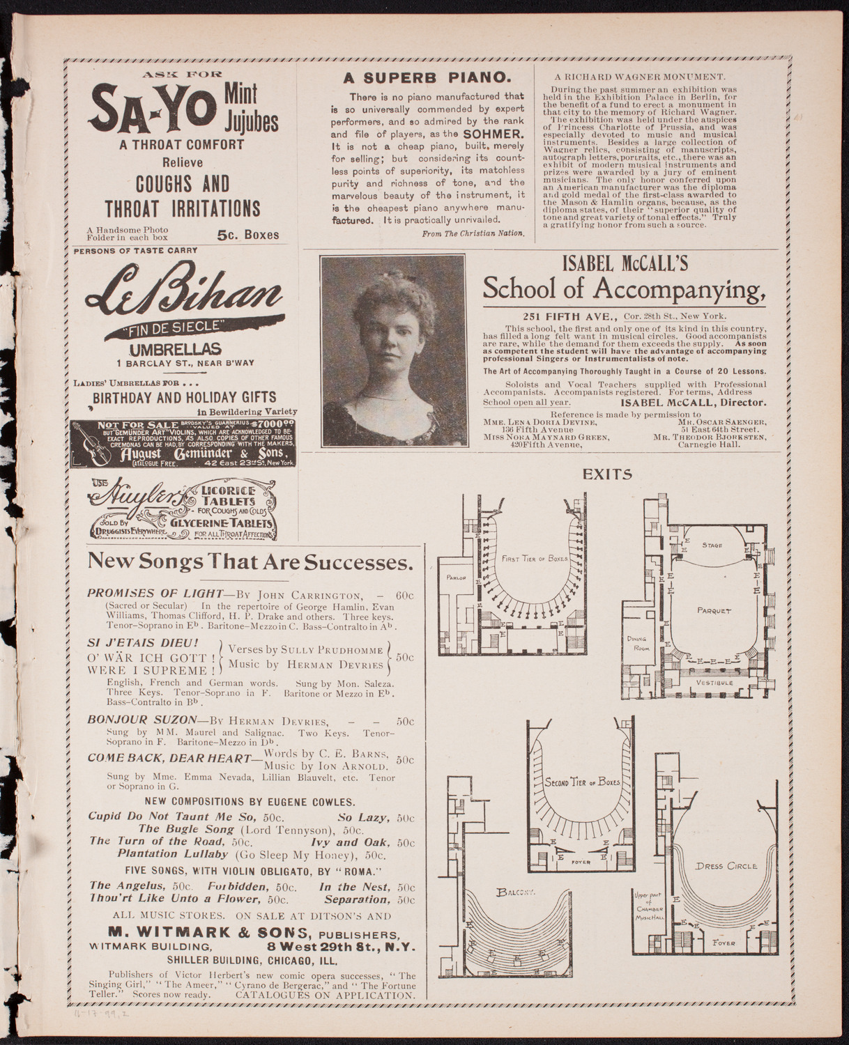 New York Philharmonic, November 17, 1899, program page 3