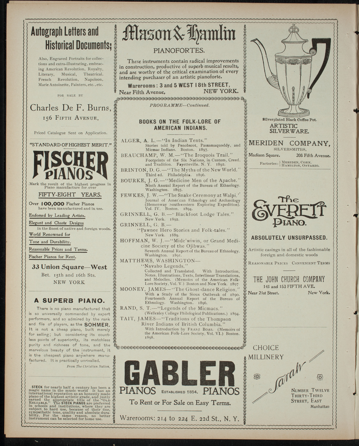 Comparative Literature Society Saturday Morning Conference, April 1, 1899, program page 6