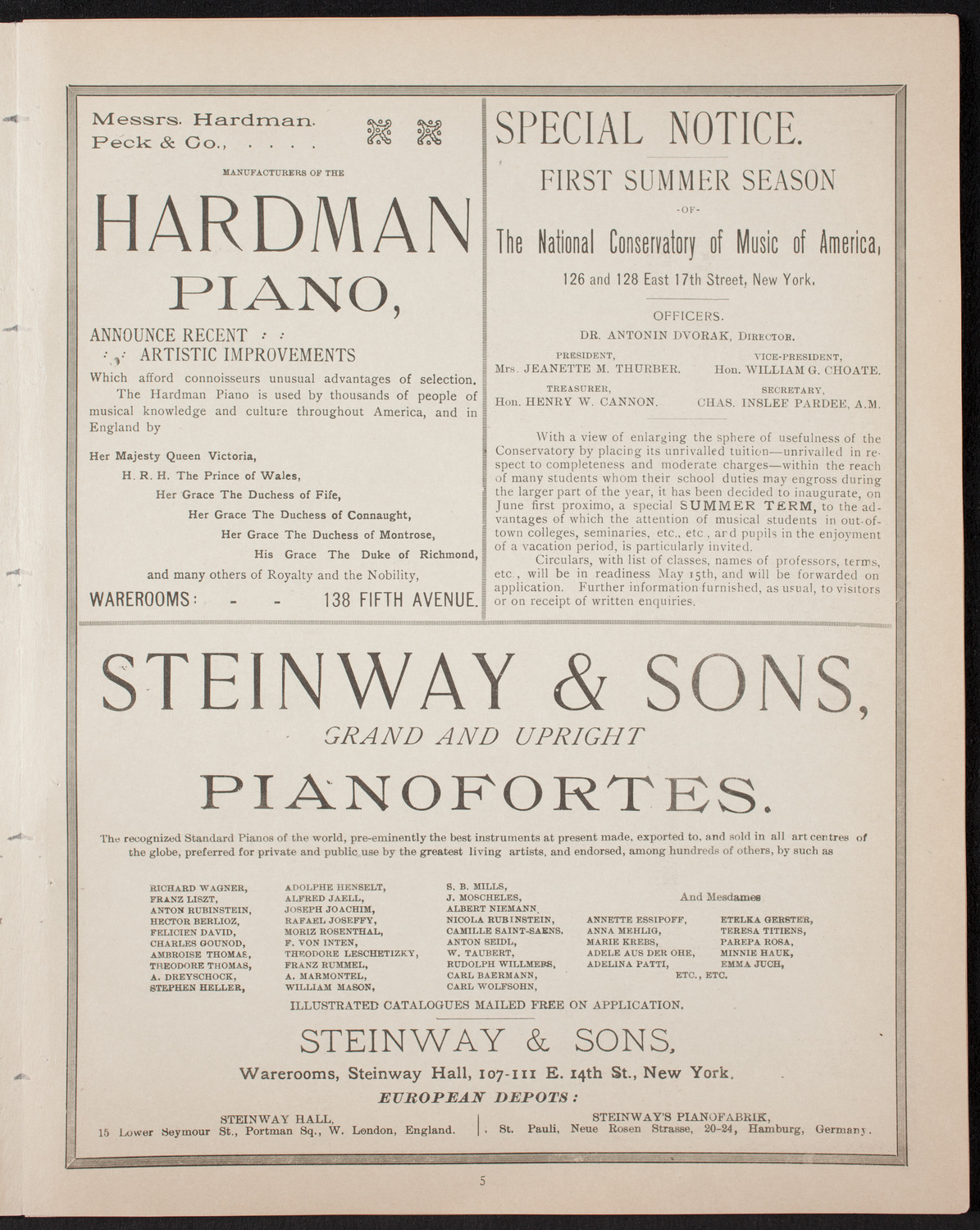 New York Banks' Glee Club, April 24, 1893, program page 5