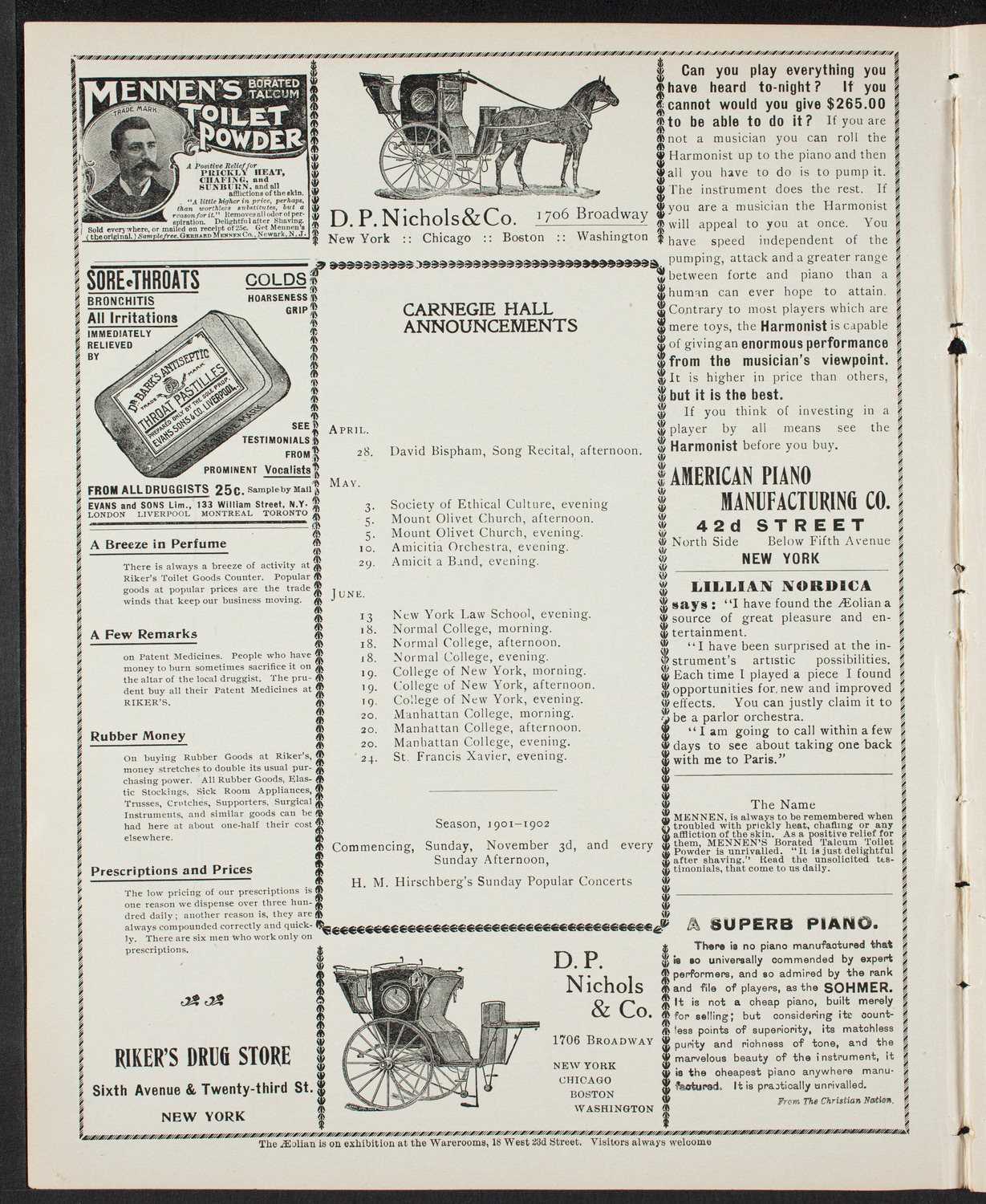 Benefit: St. Andrew's One Cent Coffee Stands, April 27, 1901, program page 2