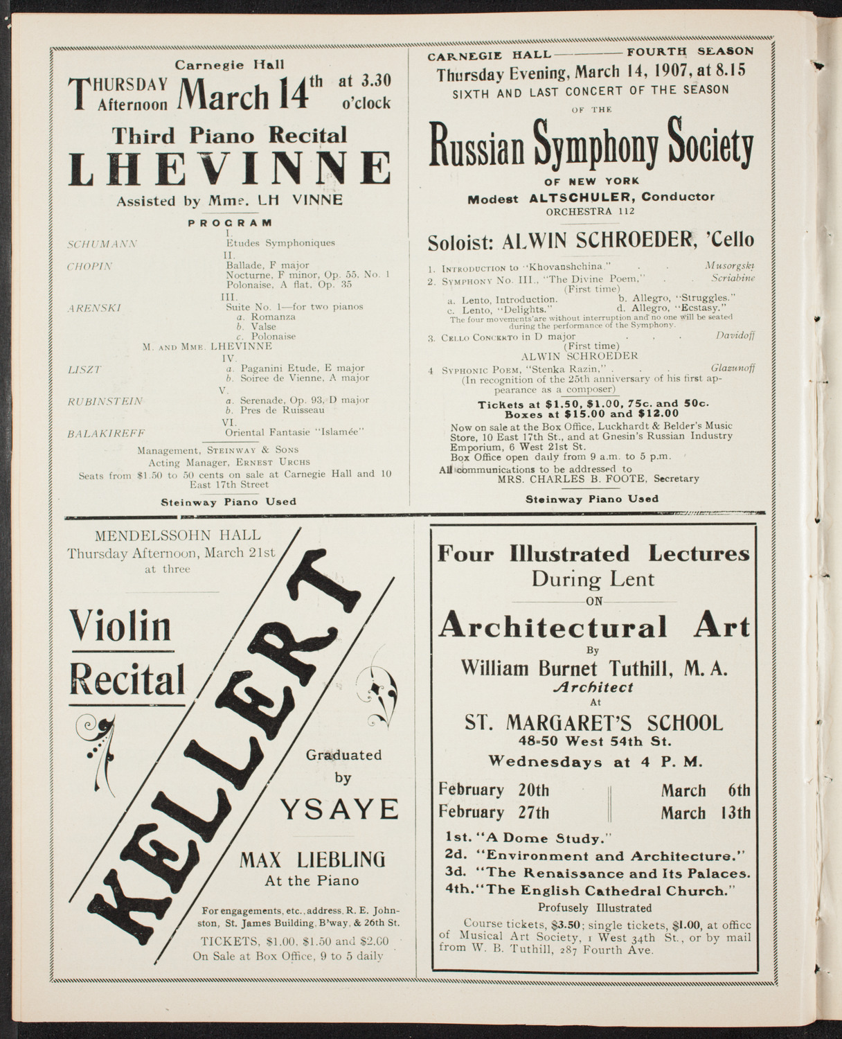 Musical Art Society of New York, March 7, 1907, program page 10