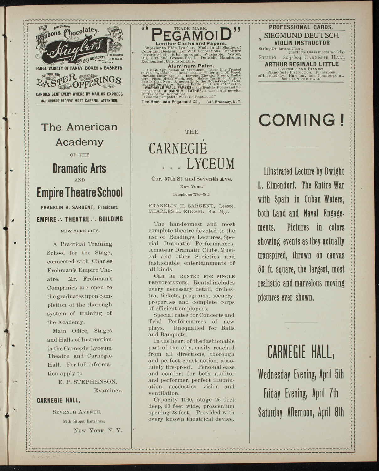 Grand Operatic Benefit, March 25, 1899, program page 7