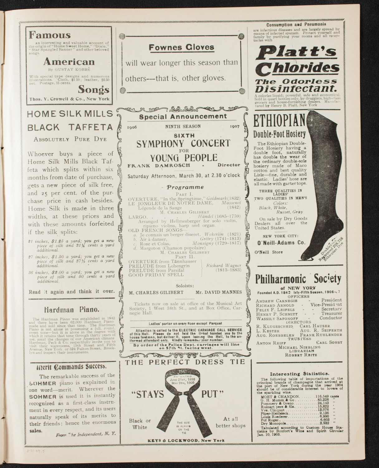 Boston Symphony Orchestra, March 21, 1907, program page 9