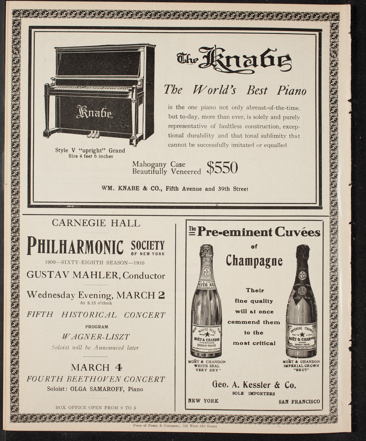 New York Symphony Orchestra, February 22, 1910, program page 12