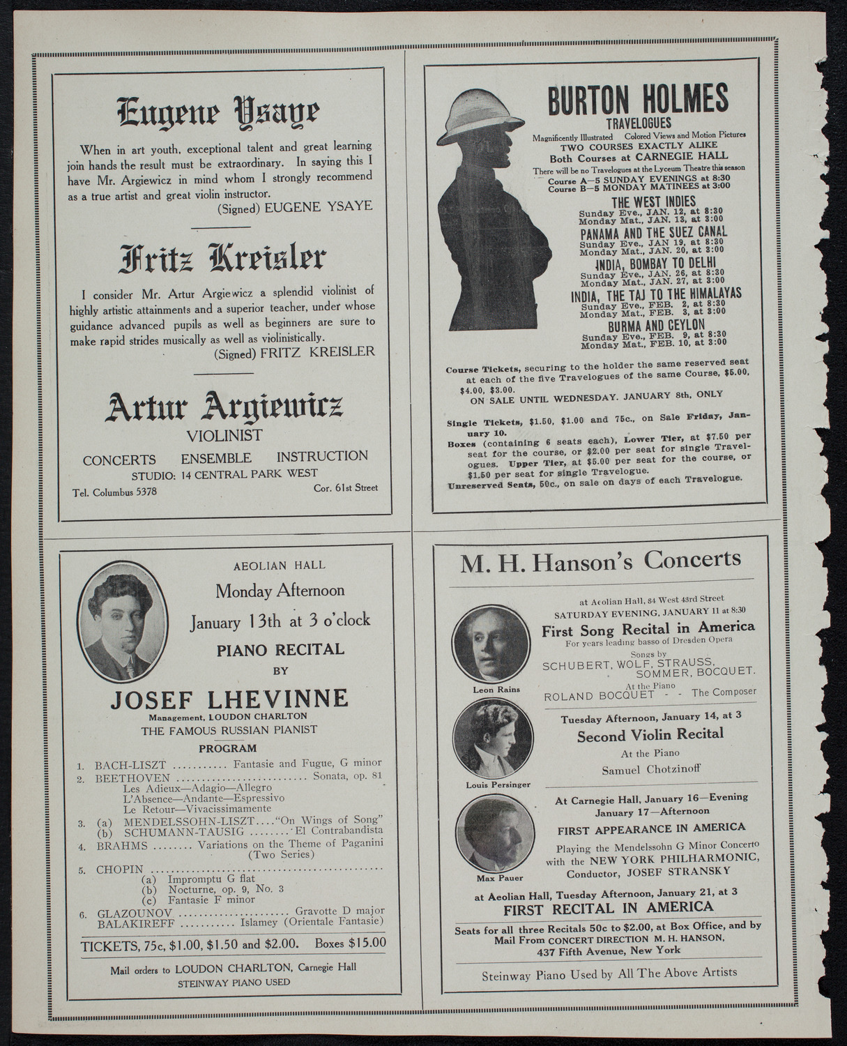 MacDowell Chorus, January 8, 1913, program page 10