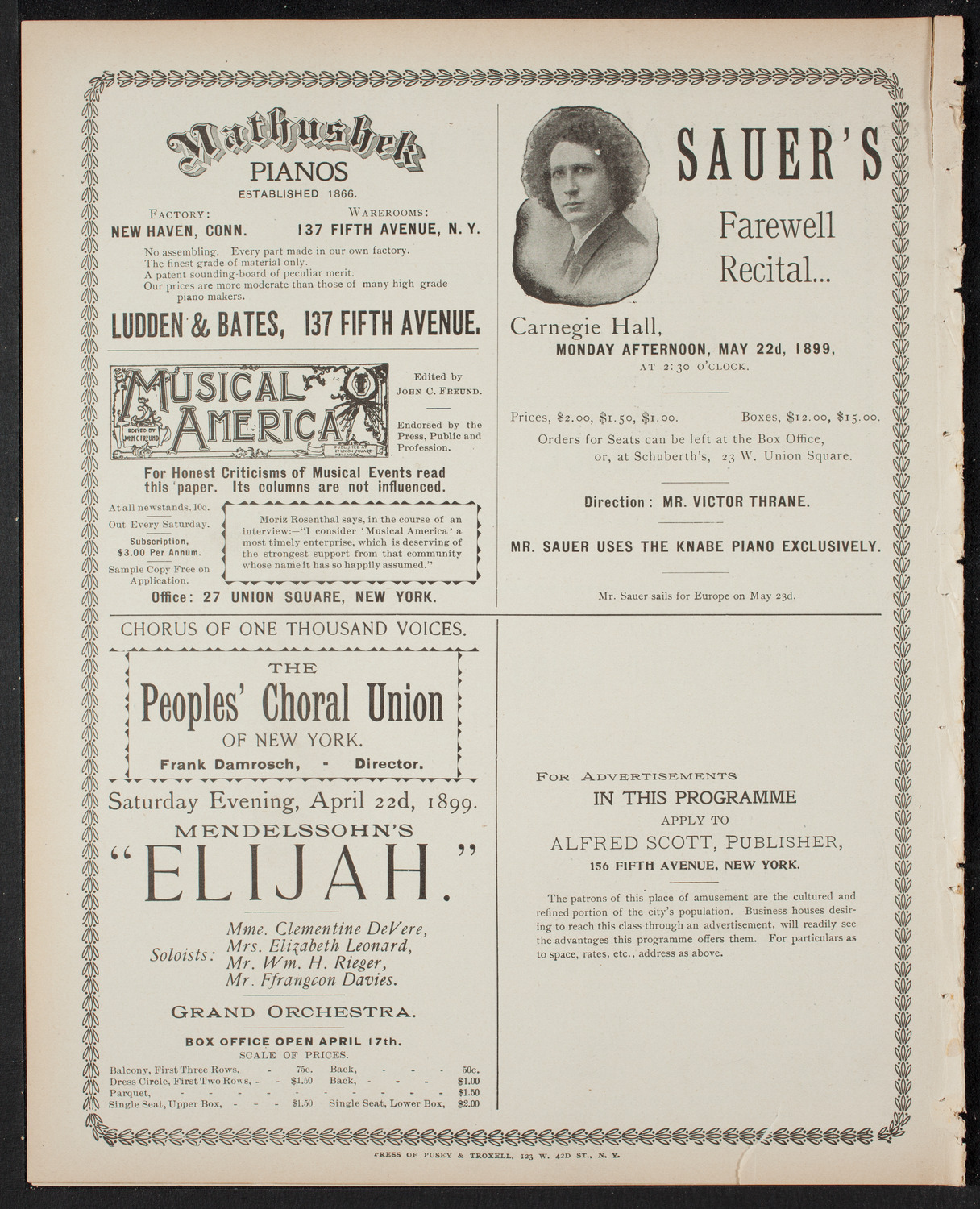 New York Banks' Glee Club, April 18, 1899, program page 8