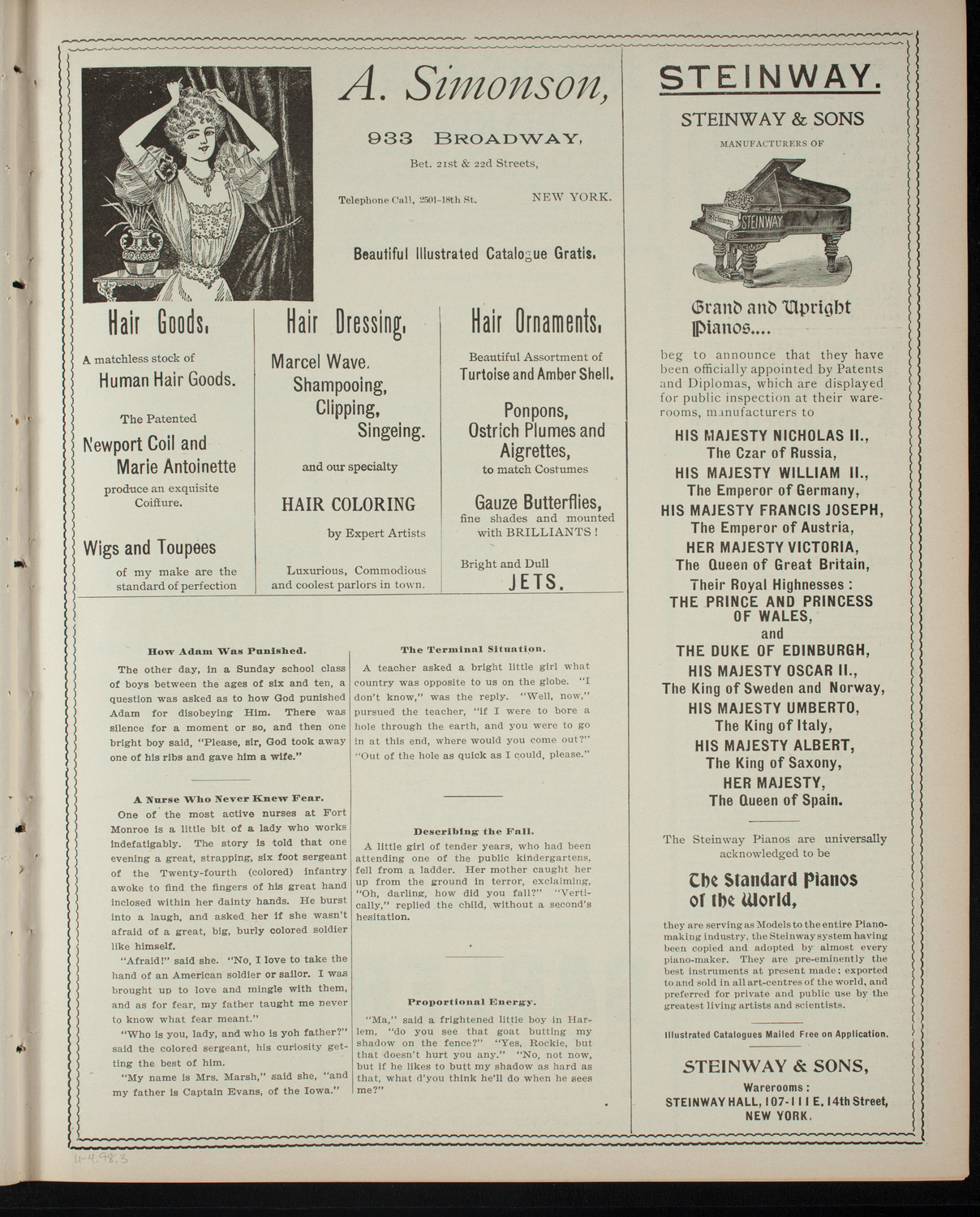 Shakespeare Recital by Marshall Darrach, November 4, 1898, program page 5