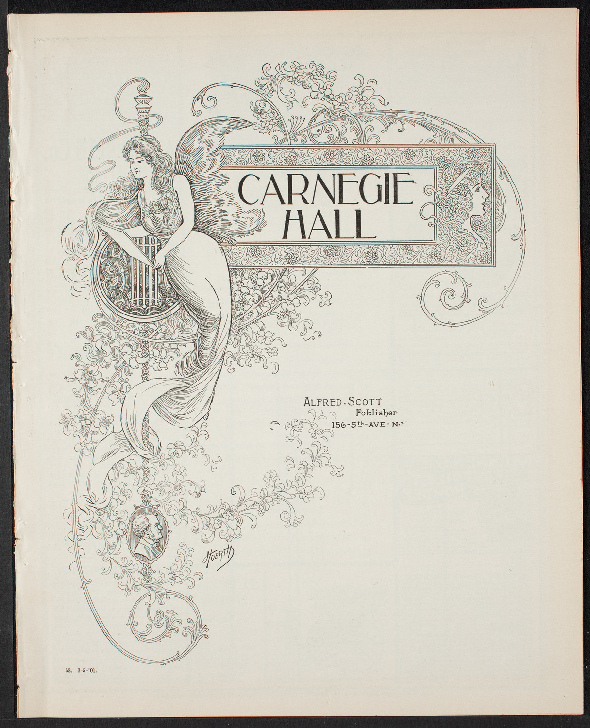 Josef Hofmann, Piano, March 5, 1901, program page 1