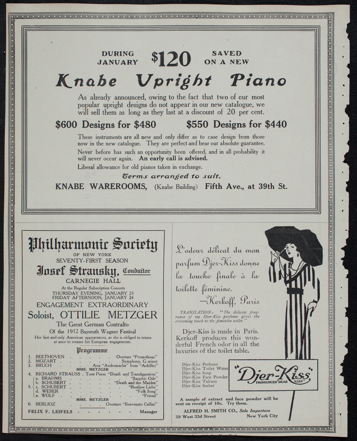 Russian Symphony Society of New York, January 18, 1913, program page 12