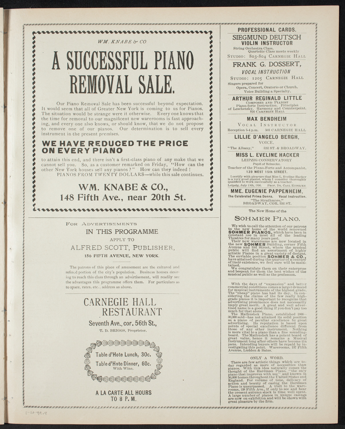 Tribute: Winfield Scott Schley, January 20, 1899, program page 7