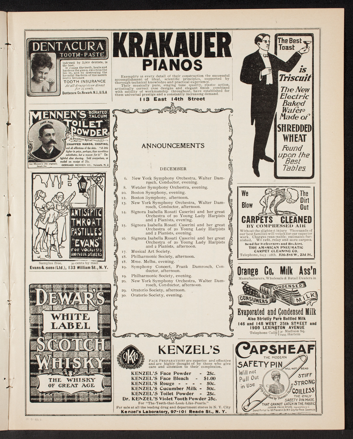New York Philharmonic, December 5, 1903, program page 3